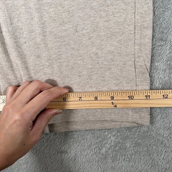 Fighting Eel FE BASICS Wide Leg Palazzo Pants Women's Small Beige Ribbed Lounge - Picture 8 of 9